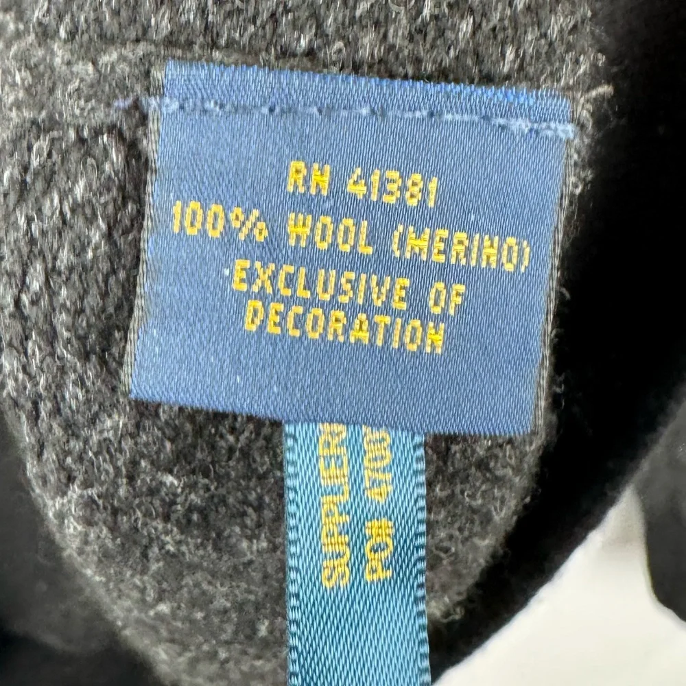 Polo Ralph Lauren Men Grey Regular Fit Wool Quarter Zip Sweater Size XL‎